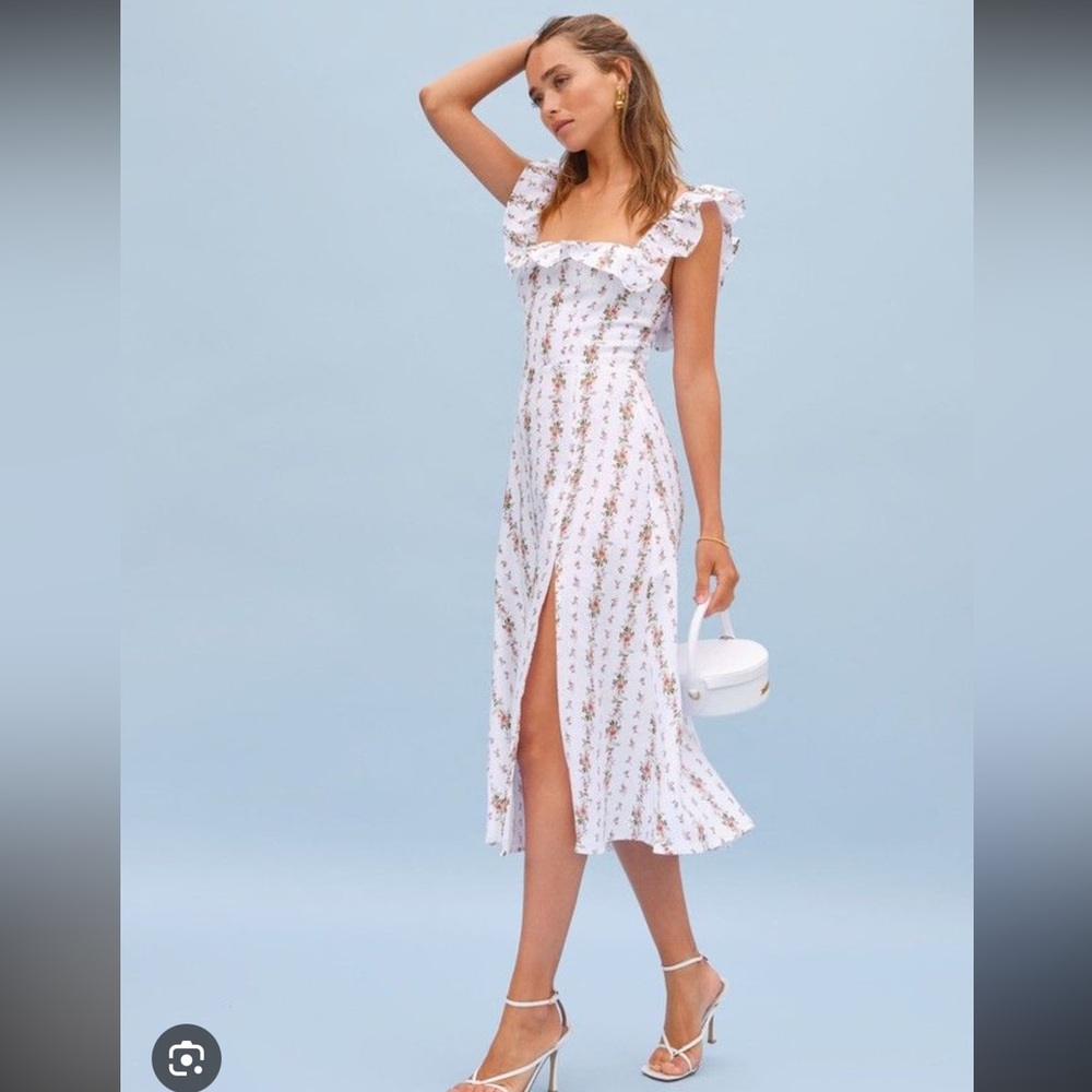 Reformation Amethyst Floral Linen Midi 🕊️